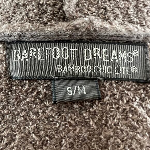 Barefoot Dreams Cozy Chic Lite Brown Draped Long Cardigan Open Front Sweater S M - Picture 6 of 7